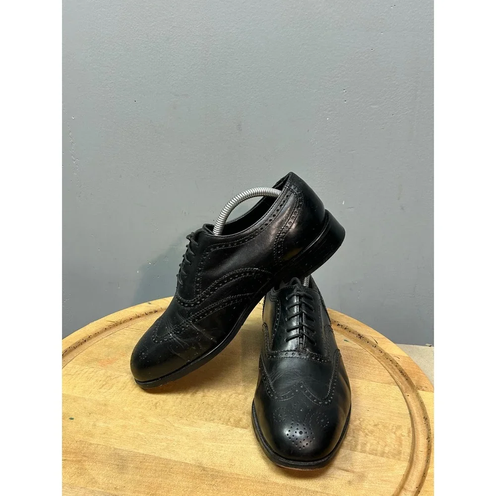 Nunn‎ Bush Dress Shoes Men 9W Black Leather Wingtip Brogue Dressflex 81195-01